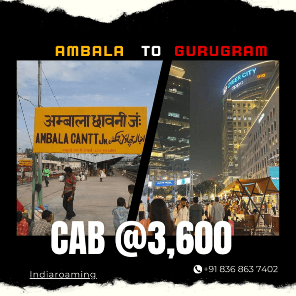 Ambala to Gurugram Cab Service At Just 3600 INR (Xcent_Aura_Ertiga_Innova)