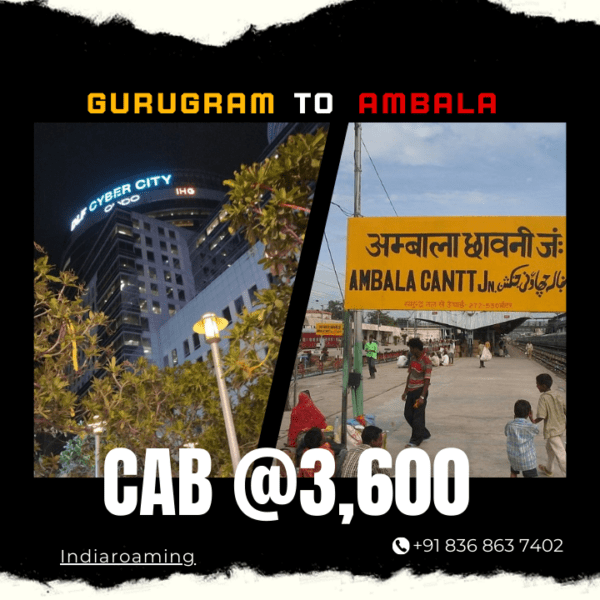 Gurugram to Ambala Cab Service At Just 3600 INR (Xcent_Aura_Ertiga_Innova)