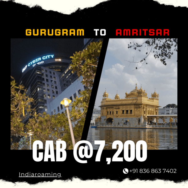Gurugram to Amritsar Cab Service At Just 7200 INR (Xcent_Aura_Ertiga_Innova)