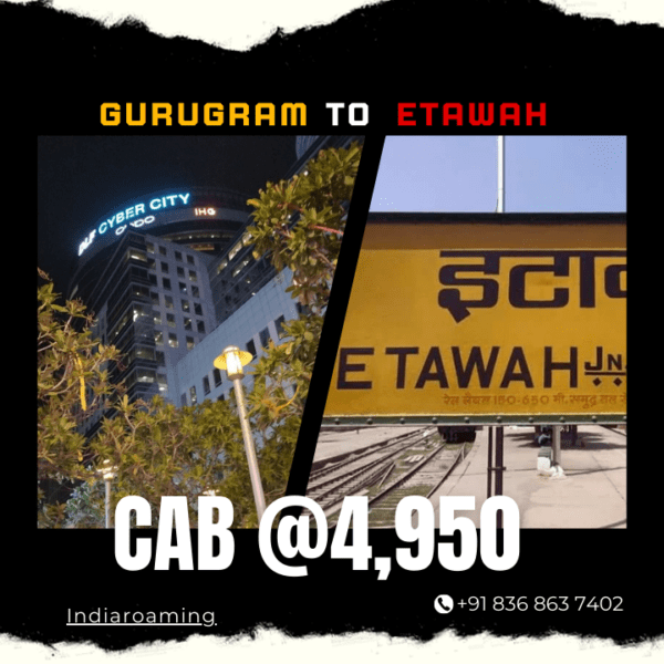 Gurugram to Etawah Cab Service At Just 4950 INR (Xcent_Aura_Ertiga_Innova)