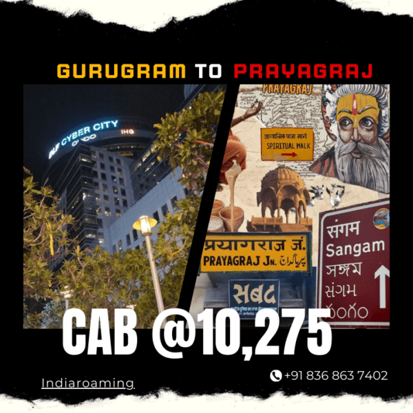 Gurugram to Prayagraj Cab Service At Just 10275 INR (Xcent_Aura_Ertiga_Innova)