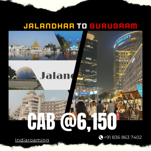 Jalandhar to Gurugram Cab Service At Just 6150 INR (Xcent_Aura_Ertiga_Innova)